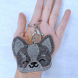 Animal series keychains: korean velvet hotfix rhinestone cat, dog, leopard, snake, lizard - multiple styles for bag accessories