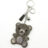 Diamond-studded bear keychain - european & american style tassel metal charm - bag accessory - cross-border hot seller