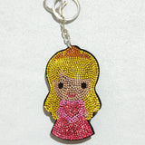2026 hot-selling european and american new arrivals: korean velvet rhinestone ice princess series keychains, bag charms, and accessories