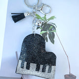 Korean velvet piano keychain - musical theme bag charm - musical instrument shaped backpack accessory - gift for music lovers