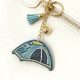New diamond-studded tent keychain - european & american style tassel metal charm - bag decoration - cross-border hot seller