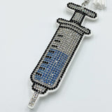 Diamond-studded syringe keychain - a stylish tassel charm, perfect for healthcare professionals and a hot-selling cross-border gift