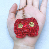Korean velvet peach keychain - funny & quirky gift - fun & creative bag charm/school bag accessory
