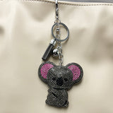 Diamond-studded koala keychain - european & american style tassel metal charm - bag accessory - cross-border hot seller