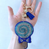 Cross-border korean velvet hot diamond velvet bag pendant lollipop diamond keychain tassel keychain wholesale