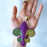 Cross-border hot seller: chrome hearts-style floral keychain - dark aesthetic bag charm - trendy punk accessories