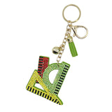 New arrival diamond-encrusted stationery ruler keychain fashion bag pendant accessories tassel metal pendant cross-border hot sale
