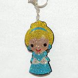 2026 hot-selling european and american new arrivals: korean velvet rhinestone ice princess series keychains, bag charms, and accessories