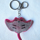 Manta ray keychain - cute marine animal bag charm, car key & backpack accessory