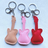 Korean velvet hotfix rhinestone guitar keychain - music lover's accessories, band-themed bag charm, backpack accessory
