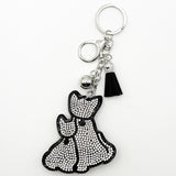 Diamond-studded cat keychain - european & american style tassel metal charm - bag accessory - cross-border hot seller