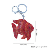 Gilt fish keychain korean velvet hot diamond bag hanging colorful scale fish mobile phone backpack satchel bag pendant