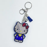Hotfix rhinestone hk keychain cartoon charm cute tassel bag accessory women's fashion gift