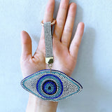 Cross-border evil eye keychain - korean velvet turkish nazar boncuk luggage & bag accessory