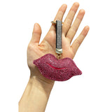 Sexy red lip diamond-studded keychain bag charm - exquisite korean velvet diamond keychain - ultra-lightweight keychain gift