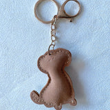 Korean velvet puppy hotfix rhinestone keychain - cute pet design bag charm - animal theme bag accessory - cross-border