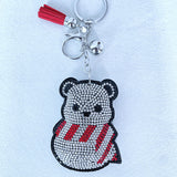 Korean velvet hotfix panda penguin keychain animal schoolbag charm cute cartoon bag accessories cross-border