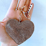 Xiaoxiangfeng heart hot diamond leather keychain fashion keychain pendant velvet diamond bag pendant wholesale