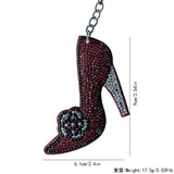 Cross-border hot-selling fashion high heels, bags, car accessories, korean velvet hot diamond women's shiny keychains