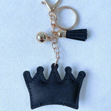 Crown queen keychain - korean velvet rhinestone embellishment - luxury queen style - unique bag chain accessory