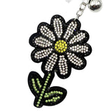 Diamond-studded daisy keychain - european & american style tassel metal charm - bag accessory - cross-border tk hot seller