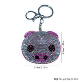 Korean velvet piggy hot diamond keychain, cute pet zodiac shape, healing luggage pendant, cross-border hot sale