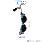 Korean velvet camellia eyeglass keychain - vintage sunglasses bag charm - artsy girl style cross-border new arrival