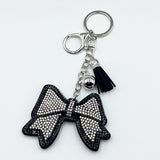New arrival diamond-encrusted bows keychain fashion tassel metal bag pendant cross-border hot-selling model