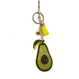 New arrival diamond-encrusted avocado keychain fashion bag pendant tassel metal creative accessories cross-border hot sale