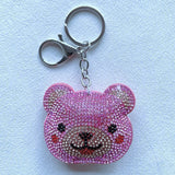 Korean velvet cute bear head keychain - adorable bear-themed bag charm - plush bear backpack accessory - luggage & bag decoration