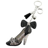 Diamond-studded high heel keychain - european & american style tassel metal charm - bag accessory - cross-border hot seller