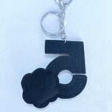 Korean & japanese trendy camellia number 5 keychain - korean velvet double element bag chain accessory