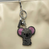 Diamond-studded koala keychain - european & american style tassel metal charm - bag accessory - cross-border hot seller
