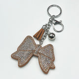 New arrival diamond-encrusted bows keychain fashion tassel metal bag pendant cross-border hot-selling model