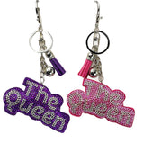 Hot diamond the queen keychain diamond-encrusted tassel bag pendant fashion girl jewelry pendant