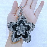 Korean velvet purple gold flower keychain - a literary enthusiast's accessory, elegant style bag charm, and portable accessory