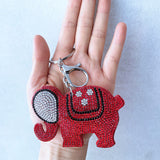 Leather velvet elephant key chain pendant korean velvet diamond hot diamond elephant bag pendant cross-border hot sale