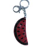 Cross-border fruit watermelon bag accessories korean velvet hot diamond car hanging accessories diamond-encrusted cotton velvet keychain