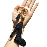 New arrivalfashion high heels korean velvet hot diamond bag pendant fashion women's shiny keychain car pendant