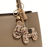 2026 new korean velvet rhinestone horse year keychain pendant - creative pony cross-border premium bag charm