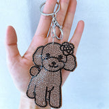 Hot-selling, classic rhinestone-studded cartoon dog keychain – a trendy accessory for your bag or keys!