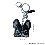 Cross-border hot-selling korean velvet diamond-encrusted kitten and puppy keychain bag hanging fashion hot diamond luggage pendant wholesale