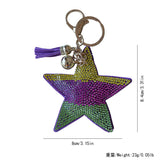 Cross-border hot-selling purple flower star boots korean velvet bag accessories car keychain school bag lock accessories