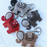 Leather velvet elephant key chain pendant korean velvet diamond hot diamond elephant bag pendant cross-border hot sale