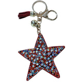 Five-pointed star fashion soft bag hanging korean velvet hot diamond keychain cross-border hot style