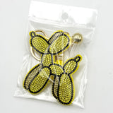 New diamond-studded balloon dog keychain - cartoon bag charm, creative accessory, cross-border hot seller