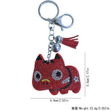 Cartoon cow hotfix rhinestone keychain, korean velvet zodiac charm, cute and adorable cow bag accessories