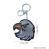 Korean velvet hot diamond eagle keychain korean leather diamond-encrusted cat, dog, water leopard, snake and lizard multi-style luggage accessories