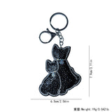 Mother and child cat hot diamond keychain korean velvet diamond-encrusted warm family pendant family theme bag accessories gift