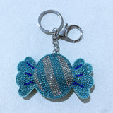 Korean velvet hotfix rhinestone candy keychain - lightweight, sparkling charm accessory - bag charm, car ornament wholesale